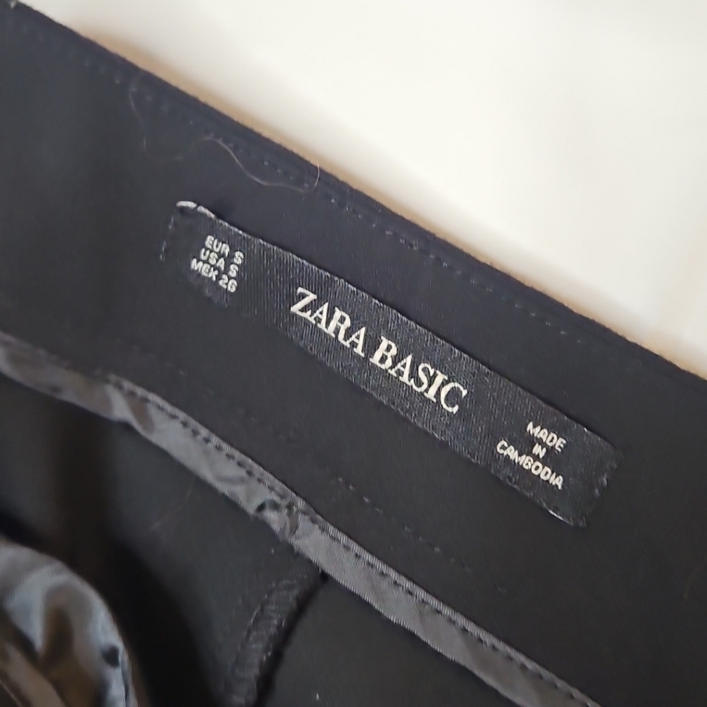 Zara Basic Collection Black Straight Leg Cropped … - image 4